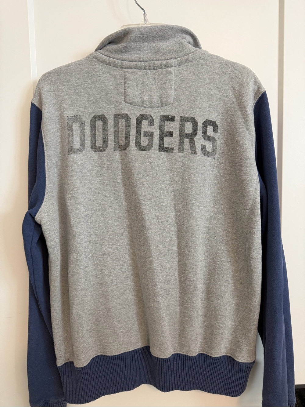 47 Los Angeles Dodgers Gray & Blue Half-Zip Pullover - Picture 4 of 6